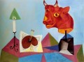 Paleta Bougie Tete de taureau rouge 1938 Cubista
